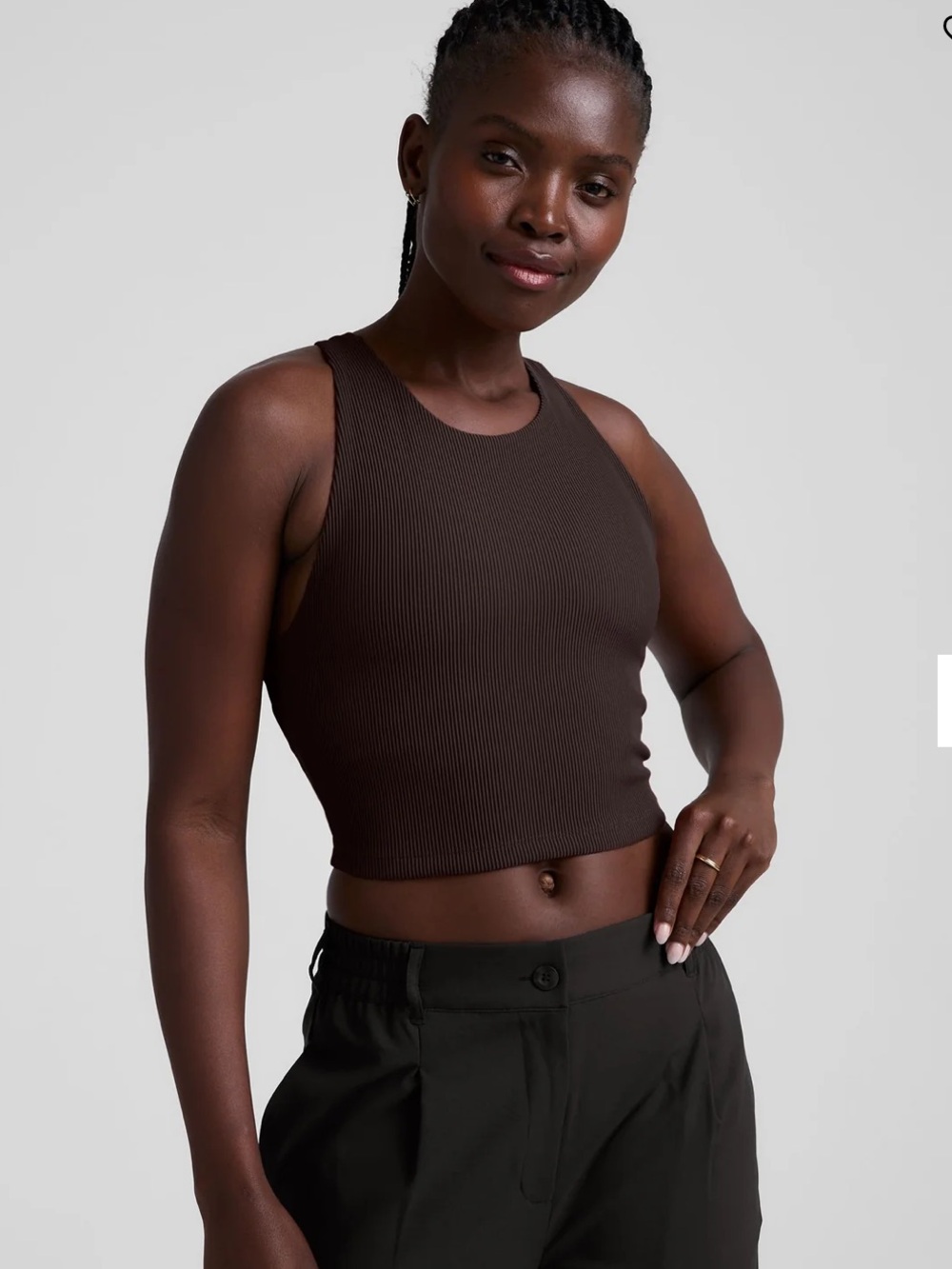 Beyond yoga Refocus Ribbed Cropped Tank in brown